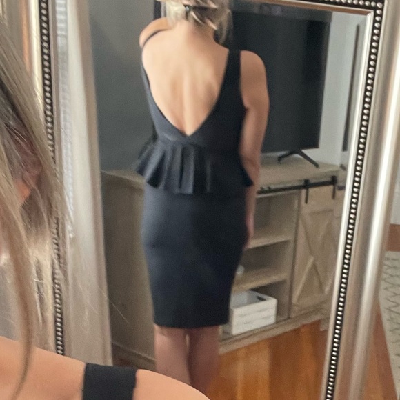 BooHoo peplum black dress - Picture 3 of 5